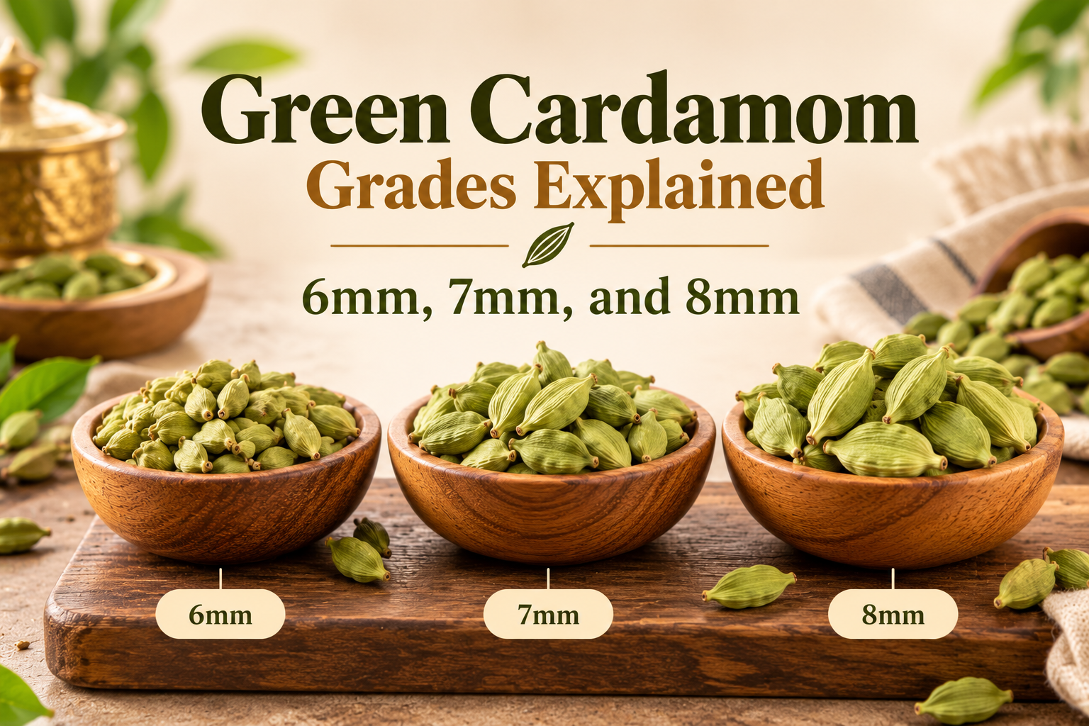 Green Cardamom Grades Explained: 6mm, 7mm, and 8mm