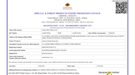 SHEFEXIL Certificate